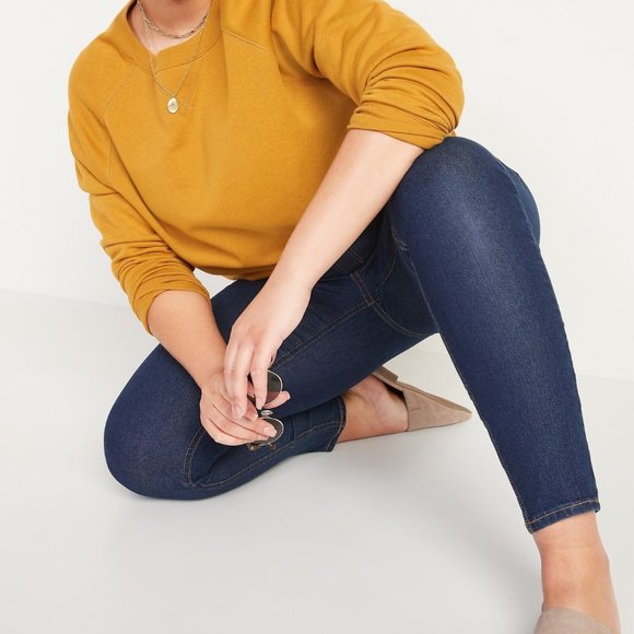 Old Navy High-Waisted Dark-Wash Super Skinny Ankle Jeans for Women New - Picture 4 of 6